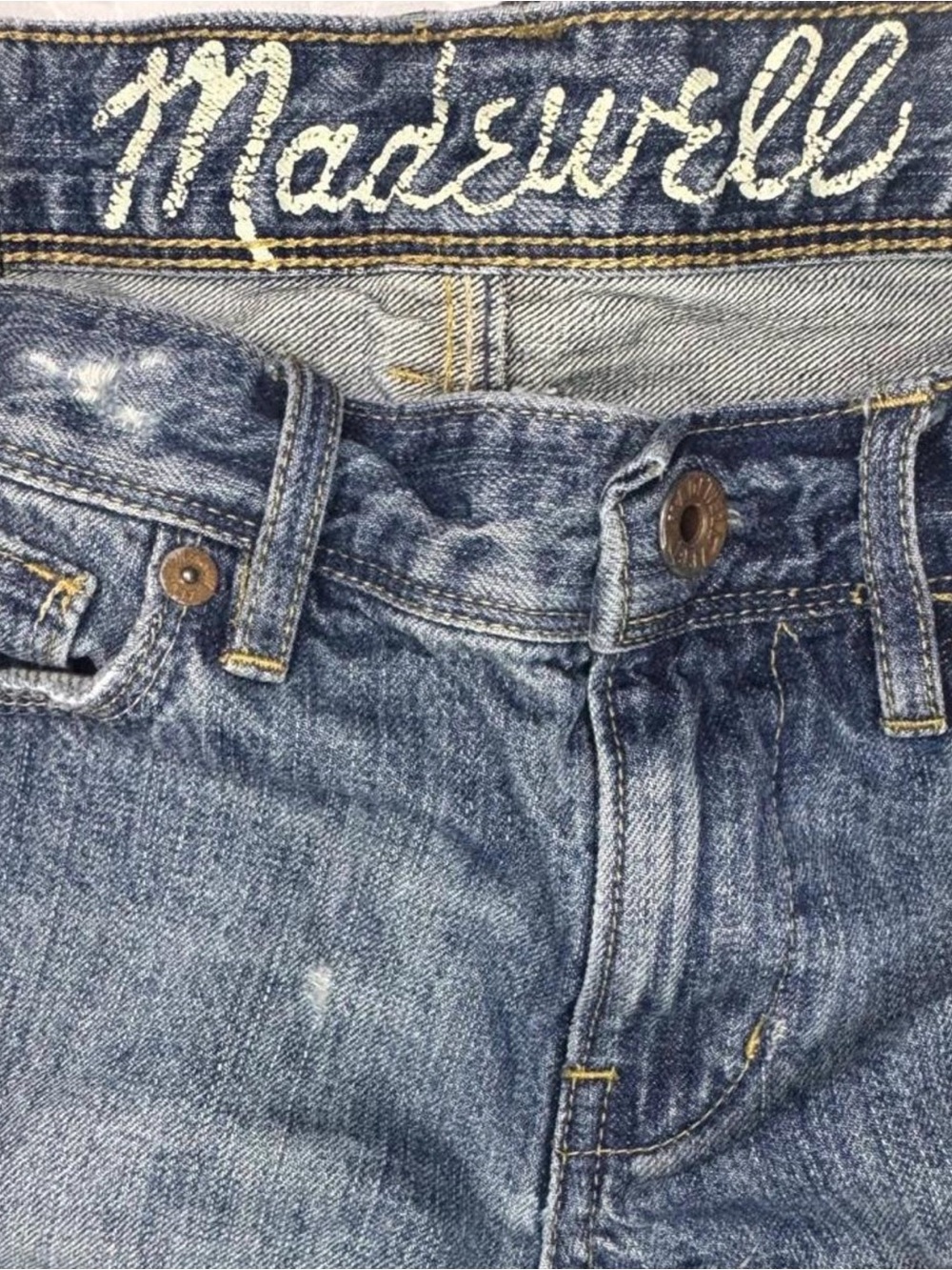 Madewell Women's Medium Blue Distressed Denim Shorts